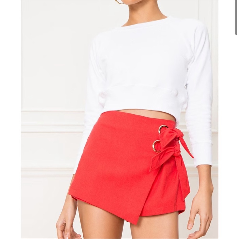Red Super Down Skort